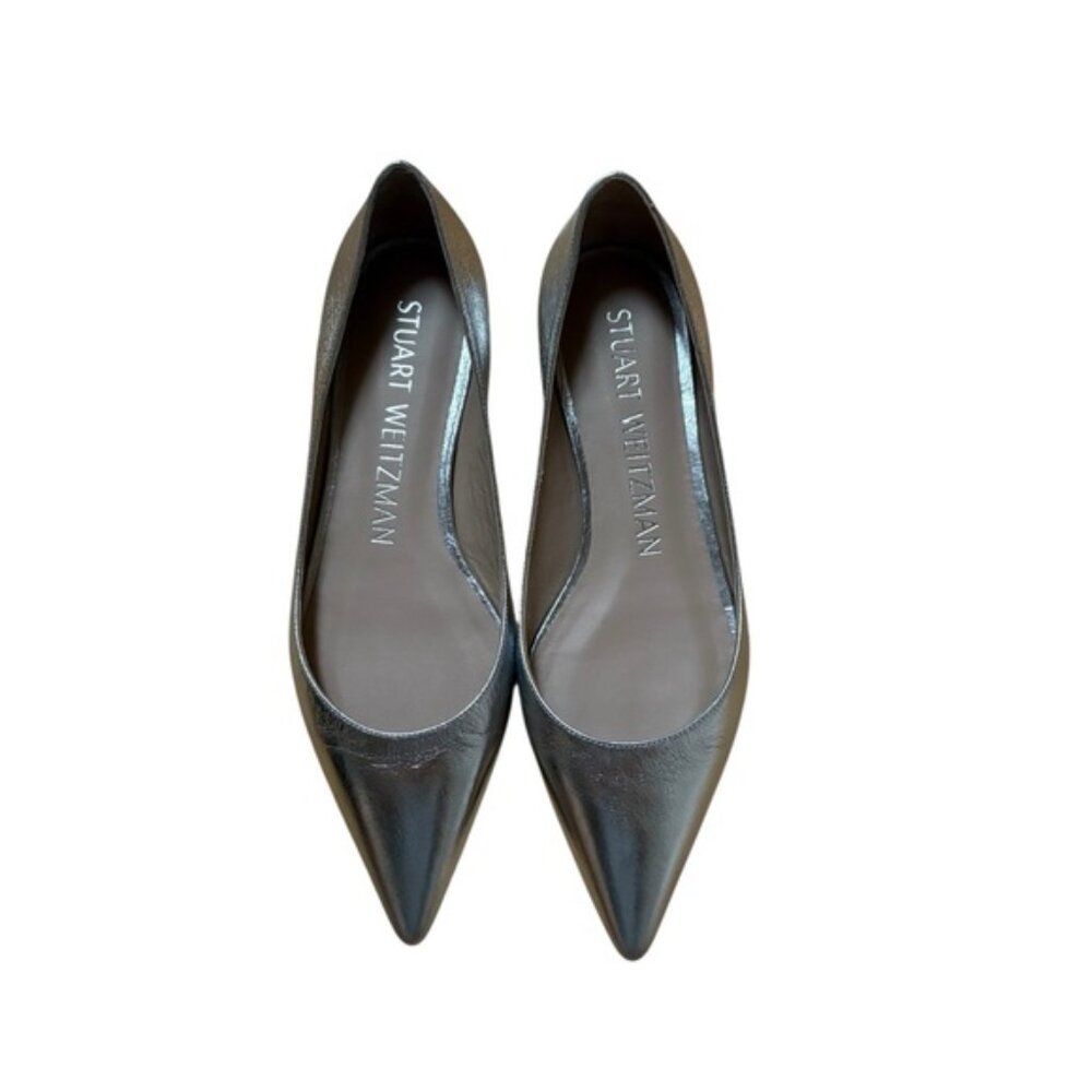 Stuart Weitzman Silver Flats Shoes Size 7